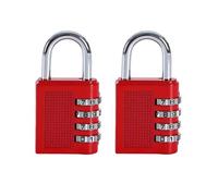 HRLORK Combination Padlock 2 Packs School Locker Lock Outdoor Weatherproof Digit Padlock Resettable Code Lock Red