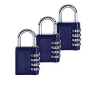 HRLORK Combination Padlock 3 Packs School Locker Lock Outdoor Weatherproof Digit Padlock Resettable Code Lock Blue