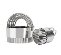 HRLORK Cookie Cutters Set 5 Pcs Stainless Steel Cutters with Handles Baking Mold Dough Cutter Tool for Pastry Biscuit Cake for Decorating Birthday Party (Wave)