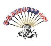 HRLORK Darts Set Plastic Soft Tip Darts Flights Nylon Darts Shafts Golden- 12 Packs