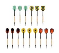 HRLORK Darts Set Plastic Soft Tip Darts Flights Nylon Darts Shafts Golden- 15 Packs