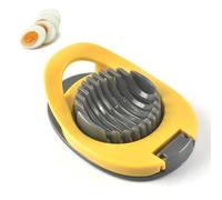 HRLORK Egg Slicer with Stainless Wire, Egg Peeler for Hard Boiled Eggs, Multifunctional Boiled Egg Cutter or Evenly Slicing Eggs Ham Banana and Strawberry Yellow