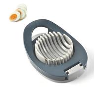 HRLORK Egg Slicer with Stainless Wire, Egg Peeler for Hard Boiled Eggs, Multifunctional Boiled Egg Cutter or Evenly Slicing Eggs Ham Banana and Strawberry Blue