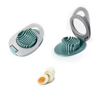 HRLORK Egg Slicer With Stainless Wire, Peeler for Hard Boiled Eggs, Multifunctional Cutter for Evenly Slicing Eggs, Ham, Banana and Strawberry - Green