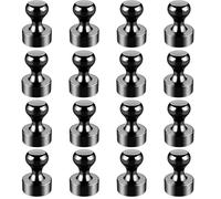HRLORK Fridge Magnets 16 Pack 12 x 16 mm Neodymium Magnets Small Cone Magnets have Strong Magnetic with Box for Office White Board School Fridge Notice Board（Black）