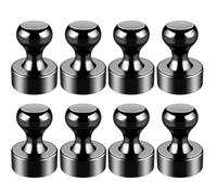 HRLORK Fridge Magnets 8 Pack 12 x 16 mm Small Magnets Cone Magnets have Strong Magnetic with Box for Office White Board School Fridge Notice Board（Black）