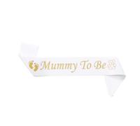 HRLORK Mummy to Be Sash Baby Shower Satin Sash for Mum to Be Party Decoration Party Supplies for Women Gifts（White）