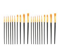 HRLORK Paint Brush Set 20 Pcs Professional Nylon Hair Brushes Different Sizes Brush for Acrylic Gouache Oil Painting Watercolor for Artists Adults Kids for Decorations Figurines Nail Art (Black)