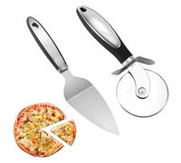HRLORK Pizza Cutter Pizza Spatula+Pizza Wheel Stainless Pizza Slicer with Non-Slip Handle Easy to Cut Clean
