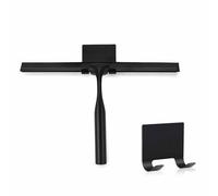 HRLORK Shower Squeegee Stainless Squeegee Windows Wiper Bathroom Glass Cleaner for Bathroom Car Kitchen Window(Black)