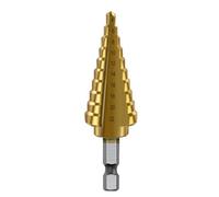 HRLORK Step Drill Bit 4mm-22mm Cone Drill Bits Hole Cutter Titanium Coated Hard Metal Spiral for Wood Drilling- 1 Pcs
