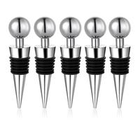 HRLORK Wine Bottle Stoppers 5Pcs Reusable Champagne Stopper Wine Stoppers for Wine Bottles, Prosecco and Sparkling Wine Keeps Drinks Fresh Leak Proof Wine Sealer
