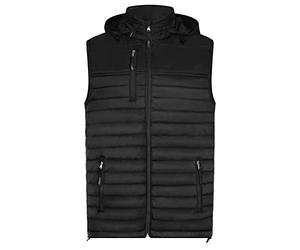 HRM Men's 1301 Hooded Performance Body Warmer, Black, M