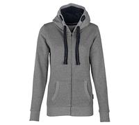 HRM Women's Hooded Jacket, Premium Hooded Jacket with Contrast Lining, Basic Hoodie with Zip, Zip Hoodie, Sustainable Women's Tops, mottled grey, XL