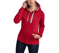 HRM Women's Hooded Jacket, Premium Hooded Jacket with Contrast Lining, Basic Hoodie with Zip, Zip Hoodie, Sustainable Women's Tops, red, S