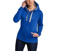HRM Women's Hooded Jacket, Premium Hooded Jacket with Contrast Lining, Basic Hoodie with Zip, Zip Hoodie, Sustainable Women's Tops, royal blue, L