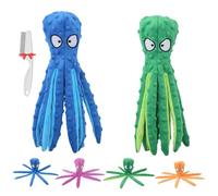 HRMCMX 2025 Whiskerspot Octopus Dog Toy, Whiskerspot Dog Toys Interactive Chew Dog Toy for Hide and S nd Puppy Chew Toys for Teething Small/Medium/Large Dogs, No Stuffing (Blue+Green)