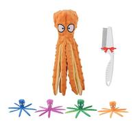 HRMCMX 2025 Whiskerspot Octopus Dog Toy, Whiskerspot Dog Toys Interactive Chew Dog Toy for Hide and S nd Puppy Chew Toys for Teething Small/Medium/Large Dogs, No Stuffing (Orange)