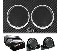 HRNJX Saddlebag Lid Speaker Grills Cover 6.5 Inch Round Mesh Compatible With Touring FLHT Road Electra Street 1983 To 2023(Speaker Grill A)