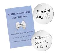 Hroanc Inspirational Gifts for Women & Men - Pocket Hug Keychain - Believe in You Like I Do - Blue