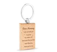 Hroanc Mummy Gifts from Son Daughter Keyring Wood Mum Birthday Gifts Christmas Presents for Mum Mother Gift for Secret Santa Mothers Day Birthday Christmas Valentines Mothers Day Gift for Mummy