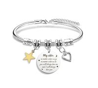 Hroanc Sister Gifts Bracelet Sister Christmas Gifts Sisters Presents from Brother Friends Birthday Gift for Sisters Gift Ideas for Birthday Christmas Secret Santa Xmas Valentines Day Easter