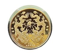 HRODA 2024 Dragon Year Commemorative Chinese Gold Silver Plated Collectible Coin Chinese Mascots Souvenir