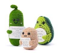 Hroevc Crochet Kit for Beginners, Beginner Crochet Kit for Adults, Positive Potato/Pickle/Avocado for Learn to Crochet kit, Knitting Kit for Beginners