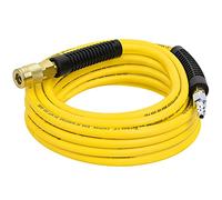 Hromee Air Compressor Hose 1/4 Inch x 25 Feet Hybrid Hose with Fittings, 1/4" Industrial Quick Coupler and Plug Kit