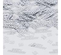 Hrovsur Confetti, 25 Happy Anniversary - Silver, PVC, 0.5x4.3x3.5 inches, Party Decorations, 600/bag, Perfect for Table, Wedding