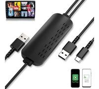 HRpart Wireless CarPlay Adapter with Mirroring & Watching Any App (YouTube, N-etflix, TikTok, etc.) on Car Screen, Siri Control,Charging for Phone, Compatible with Factory-CarPlay Equipped Vehicles