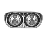 HRQCTIM For Harley For Road Glide 2004 2005 2006 2007 2008 2009 2010 2011 2012 2013 Dual LED Headlights Motorcycle Headlamp Motorbike Headlights(Silver)