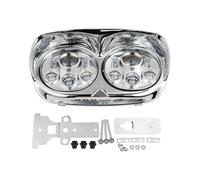 HRQCTIM For Harley For Road Glide FLTR 1998-2013 Motorcycle 5.75" Dual LED Headlight Motorcycle Head Lamp Motorbike Headlights(Chrome)