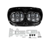 HRQCTIM For Harley For Road Glide FLTR 1998-2013 Motorcycle 5.75" Dual LED Headlight Motorcycle Head Lamp Motorbike Headlights(Black)