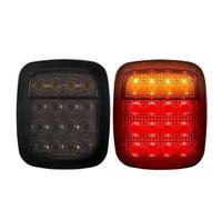 HRQCTIM Rear Tail Light For Jeep For Wrangler YJ TJ CJ 2pcs 16 LED Tail Lights Smoked Shell Tail Light Rear Brake Reverse Light Turn Signals Auto Parts(Smoked with Turn)