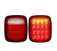 HRQCTIM Rear Tail Light For Jeep For Wrangler YJ TJ CJ 2pcs 16 LED Tail Lights Smoked Shell Tail Light Rear Brake Reverse Light Turn Signals Auto Parts(Red with Turn)