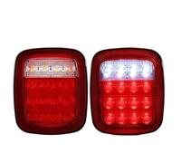 HRQCTIM Rear Tail Light For Jeep For Wrangler YJ TJ CJ 2pcs 16 LED Tail Lights Smoked Shell Tail Light Rear Brake Reverse Light Turn Signals Auto Parts(Red without Turn)