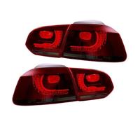 HRQCTIM Rear Tail Light For VW For Golf 6 Mk6 R20 2008 2009 2010 2011 2012 2013 Pair Of Car Tail Light Assembly Flowing Water Flicker Turning Signal Light Auto Parts(Type A Red Smoker)