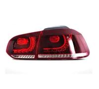 HRQCTIM Rear Tail Light For VW For Golf 6 Mk6 R20 2008-2013 Pair Of Car Tail Light Assembly Flowing Water Flicker Turning Signal Light Taillight Lamp Auto Parts(2 side red and clear)