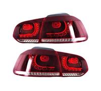 HRQCTIM Rear Tail Light Pair Of Car Tail Light Assembly For VW For Golf 6 Mk6 R20 2008 2009 2010 2011 2012 2013 Flowing Water Flicker Turning Signal Light Auto Parts(Type A Red Clear)