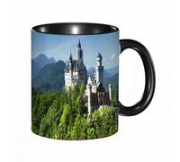 HRRASFAZF Ceramic Coffee/Tea Mug, 11 oz Funny Mugs,Germany Neuschwanstein Castle Pleasant Nature Landscape Green Forest Blue Sky,Gifts for Mothers Day,Birthdays,Christmas,Valentines,Anniversaries
