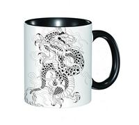 HRRASFAZF Ceramic Coffee/Tea Mug, 11 oz Funny Mugs,Japanese Dragon, Powerful Ancient Antique Style Sketch,Gifts for Mothers Day,Birthdays,Christmas,Valentines,Anniversaries