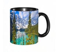 HRRASFAZF Ceramic Coffee/Tea Mug, 11 oz Funny Mugs,Moraine, Lake, Rocky, Mountains, Canada, Summer, Forest,Gifts for Mothers Day,Birthdays,Christmas,Valentines,Anniversaries