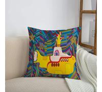 HRRASFAZF Printed Throw Pillow Covers Pillow Case Home Decorative Cushions Accessories for Home Bedroom Living Room,Yellow Submarine The Beatles Rock Band Illustration,50x50 cm