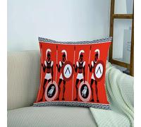 HRRASFAZF Printed Throw Pillow Covers Pillow Case Home Decorative Cushions Accessories for Home Bedroom Living Room,Ancient Greek Warriors，Spartan red spear and shield，Warriors in Greek Hero,50x50 cm