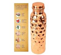 HRS India 100% Pure Copper Water Bottle Diamond Cut Drinking Storage Health Benefits 950ML