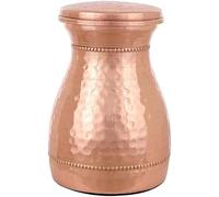 HRS India Pure Copper Bedroom Carafe Hammered Water Drinking Jar Sugar Pot Health Benefits 500ML
