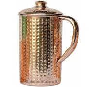 HRS India Pure Hammered Copper Water Pitcher Jug Water Storage Drinking Pot Ayurveda Health Benefits 1500ML