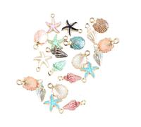 HRSDZKJ 20pcs Multicolour Mixed Alloy Metal Shell Pendant Conch starfish Charms for Jewelry Making Fit DIY Handmade Earring Necklace Beading and Jewelry Making