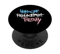 HRT Hormone Replacement Therapy Emo Kids Trans Flag Logo PopSockets Adhesive PopGrip